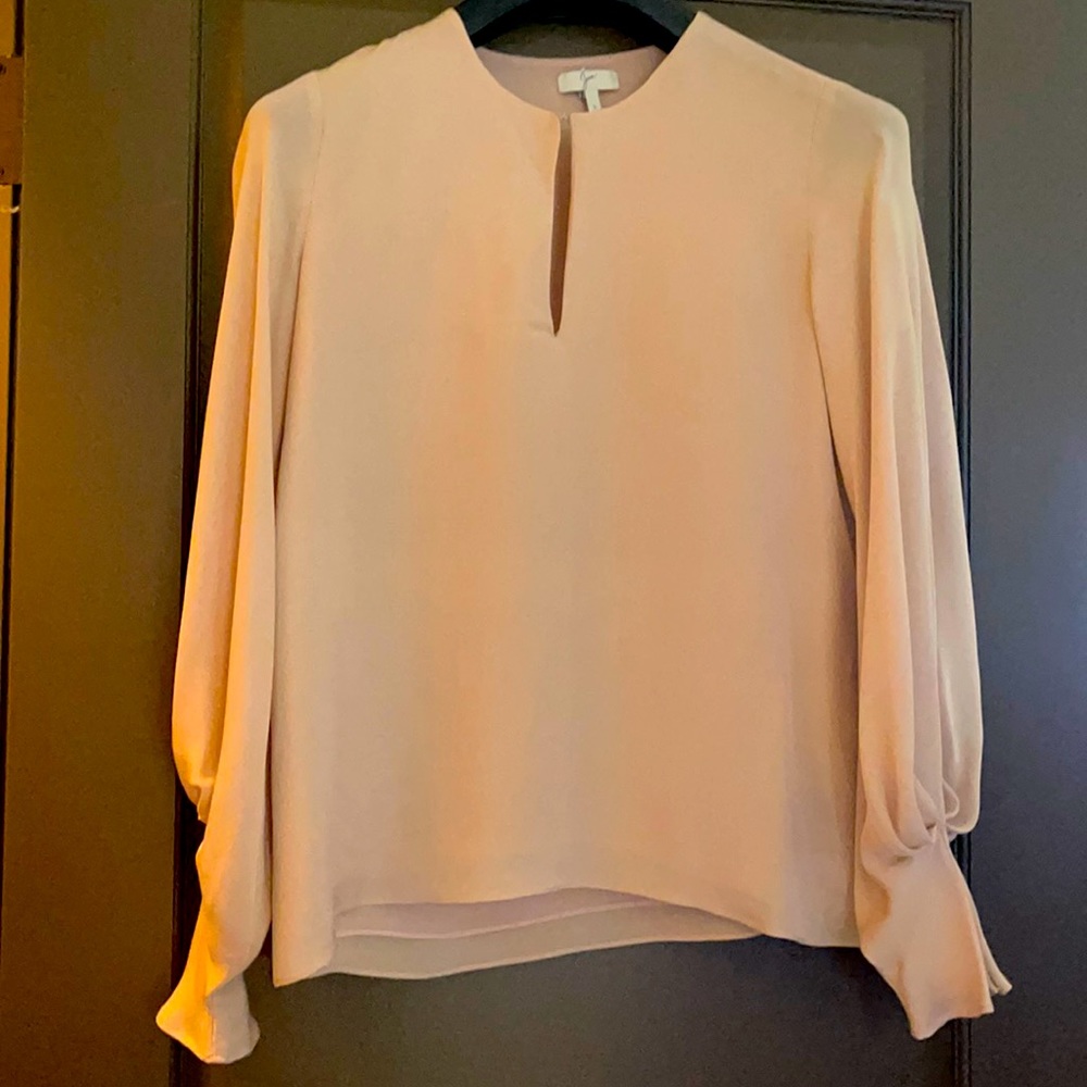 Joie key hole, bunched sleeve blouse